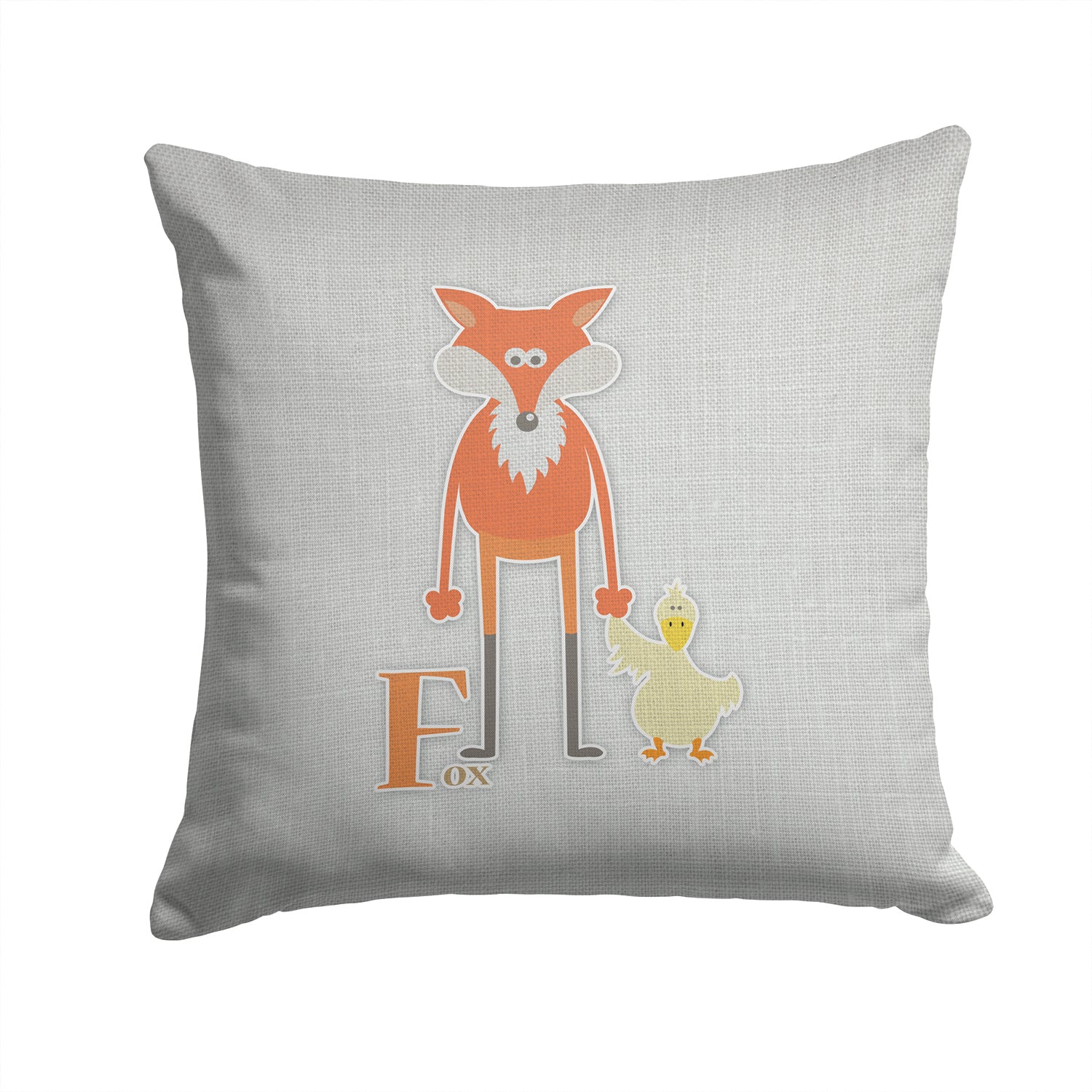 Alphabet F for Fox Fabric Decorative Pillow BB5731PW1414 - the-store.com