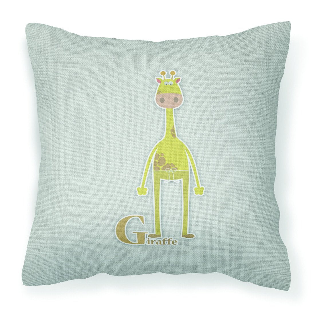 Alphabet G for Giraffe Fabric Decorative Pillow BB5732PW1818 by Caroline&#39;s Treasures