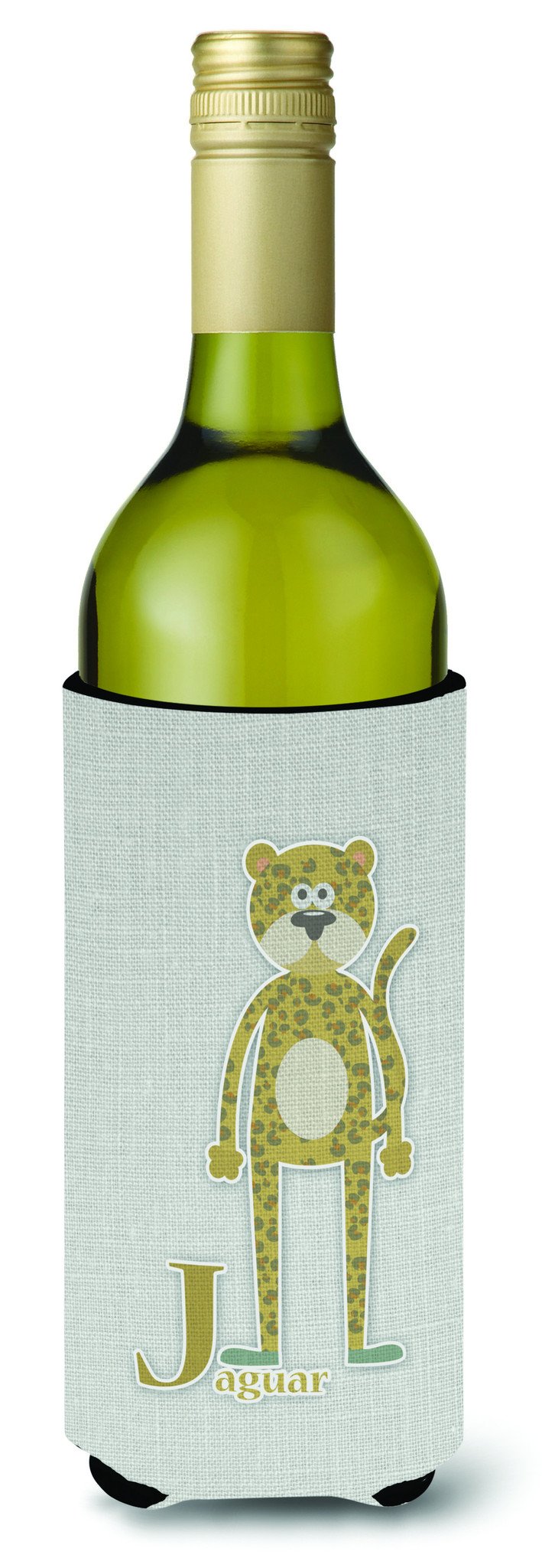 Alphabet J for Jaguar Wine Bottle Beverge Insulator Hugger BB5735LITERK by Caroline's Treasures