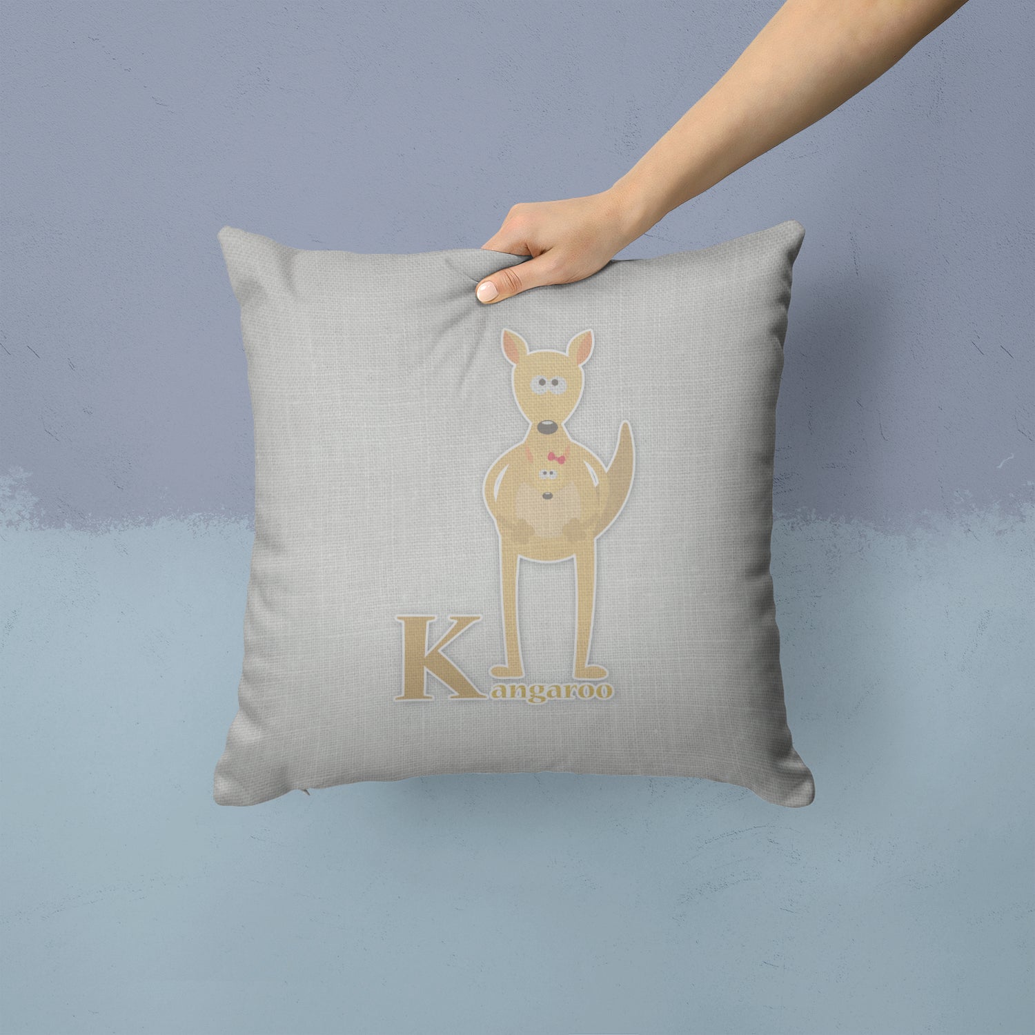 Alphabet K for Kangaroo Fabric Decorative Pillow BB5736PW1414 - the-store.com