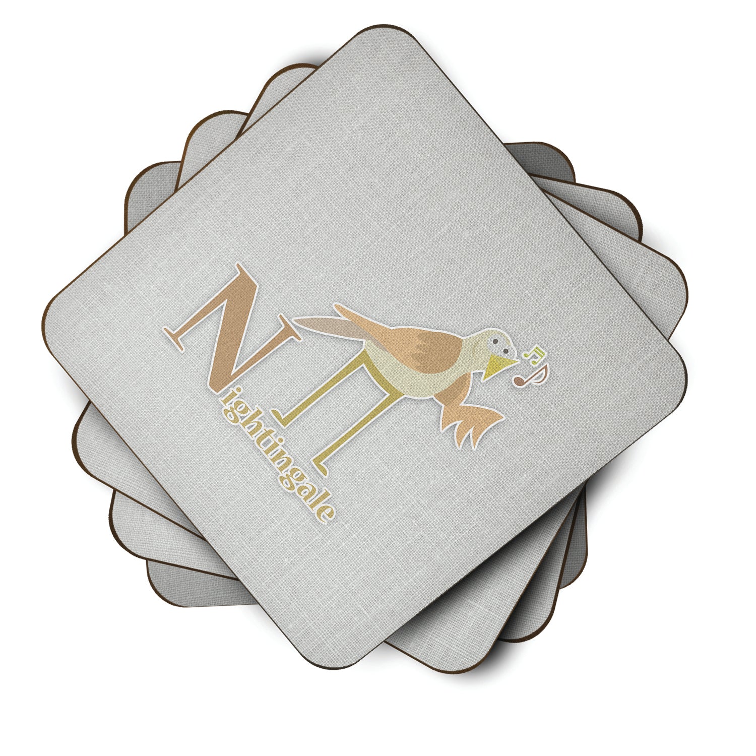 Alphabet N for Nightingale Foam Coaster Set of 4 BB5739FC - the-store.com