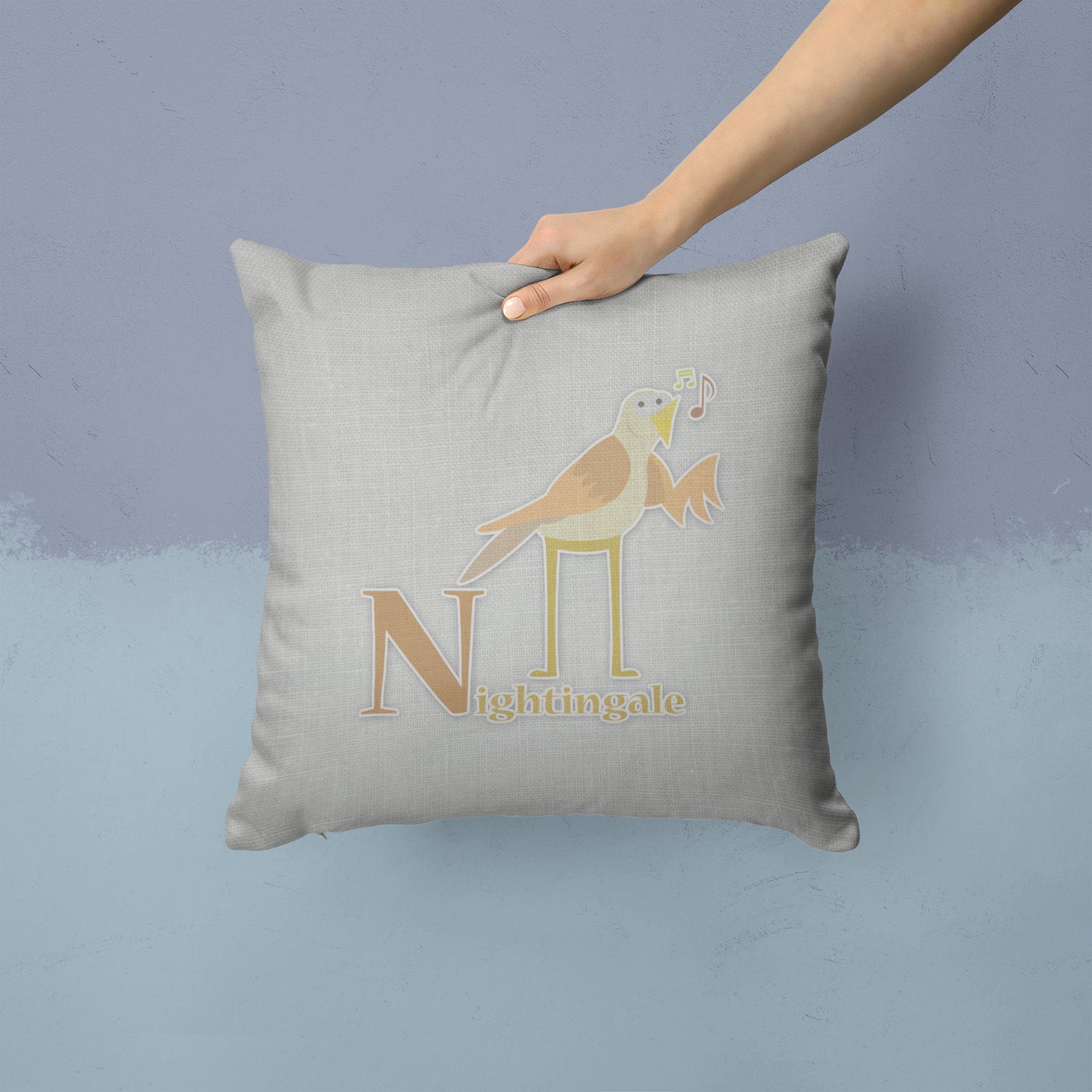 Alphabet N for Nightingale Fabric Decorative Pillow BB5739PW1414 - the-store.com