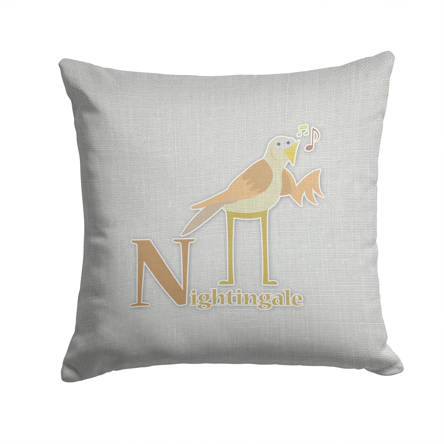 Alphabet N for Nightingale Fabric Decorative Pillow BB5739PW1414 - the-store.com