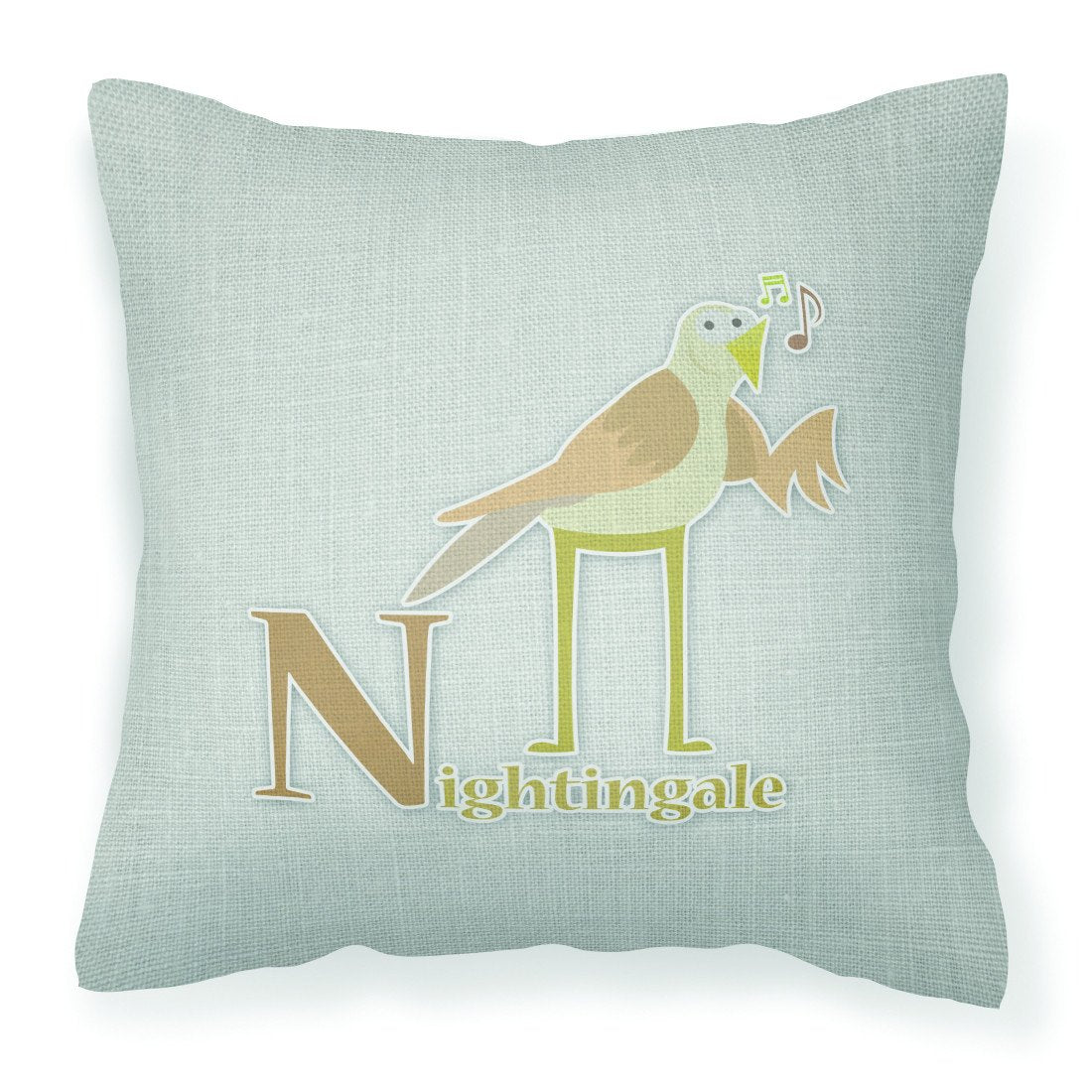 Alphabet N for Nightingale Fabric Decorative Pillow BB5739PW1818 by Caroline's Treasures