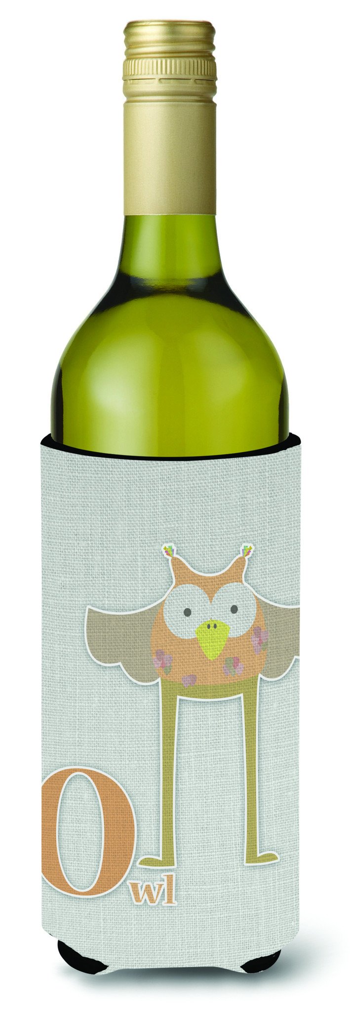 Alphabet O for Owl Wine Bottle Beverge Insulator Hugger BB5740LITERK by Caroline&#39;s Treasures