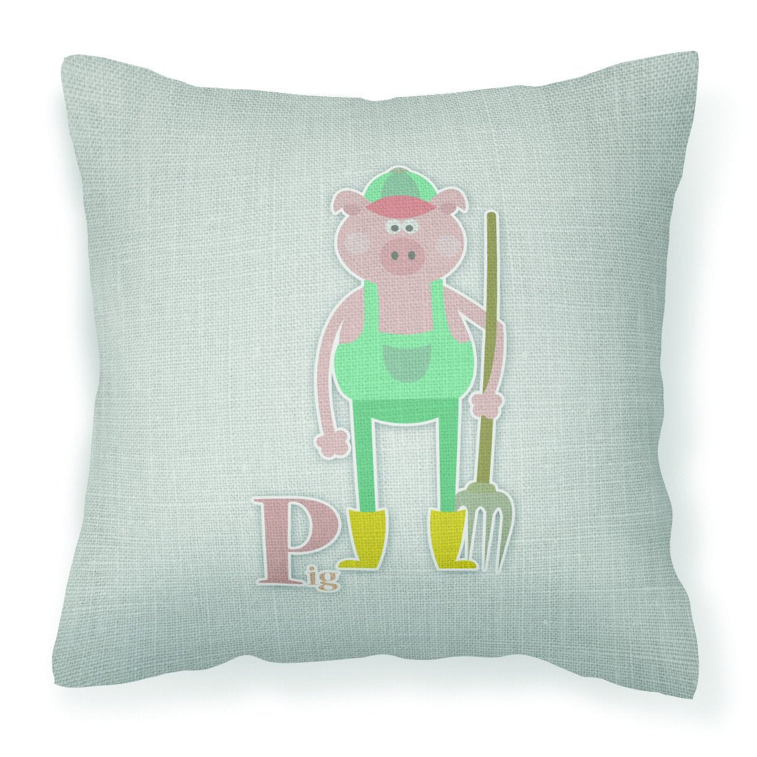 Alphabet P for Pig Fabric Decorative Pillow BB5741PW1818 by Caroline&#39;s Treasures