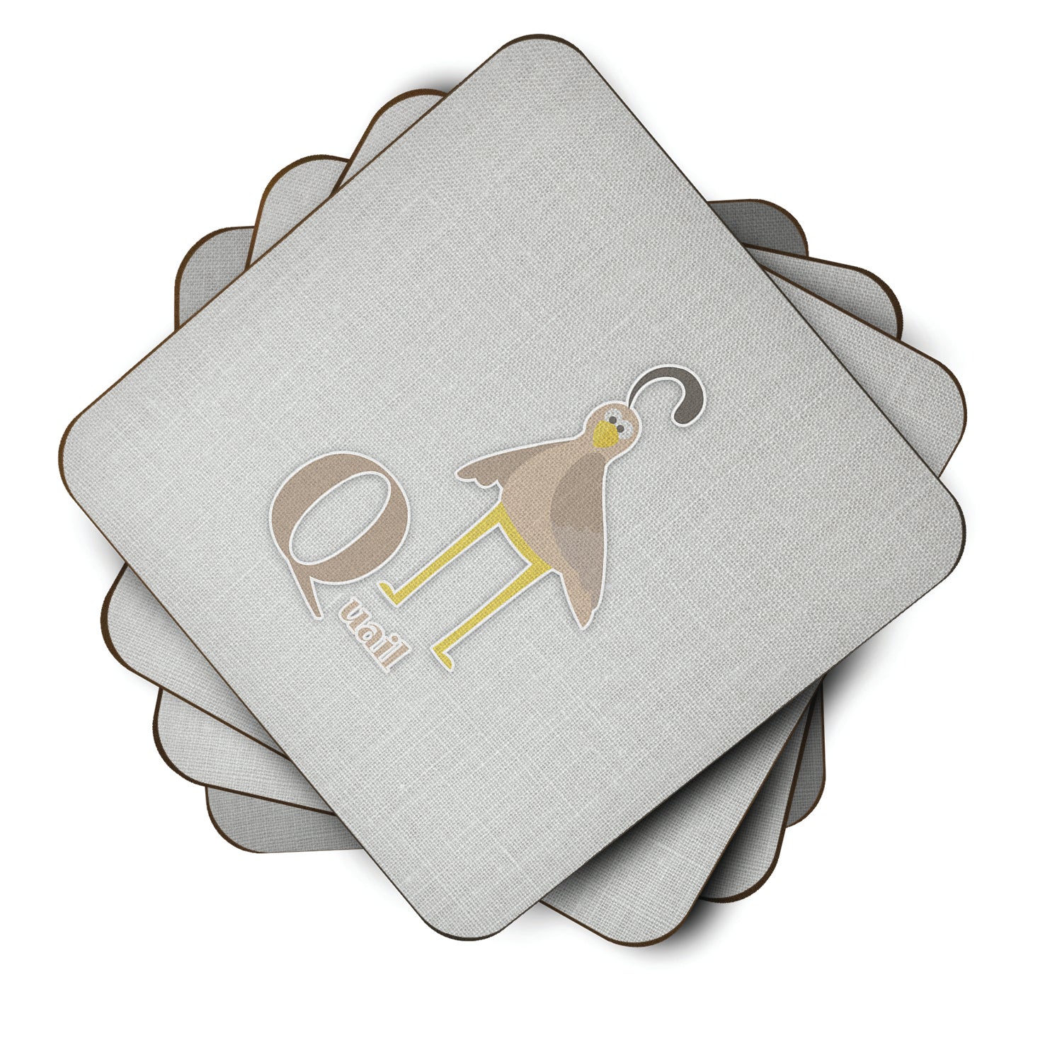 Alphabet Q for Quail Foam Coaster Set of 4 BB5742FC - the-store.com
