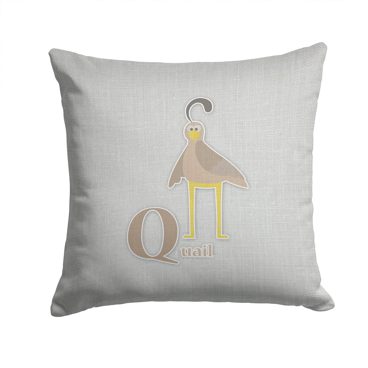 Alphabet Q for Quail Fabric Decorative Pillow BB5742PW1414 - the-store.com