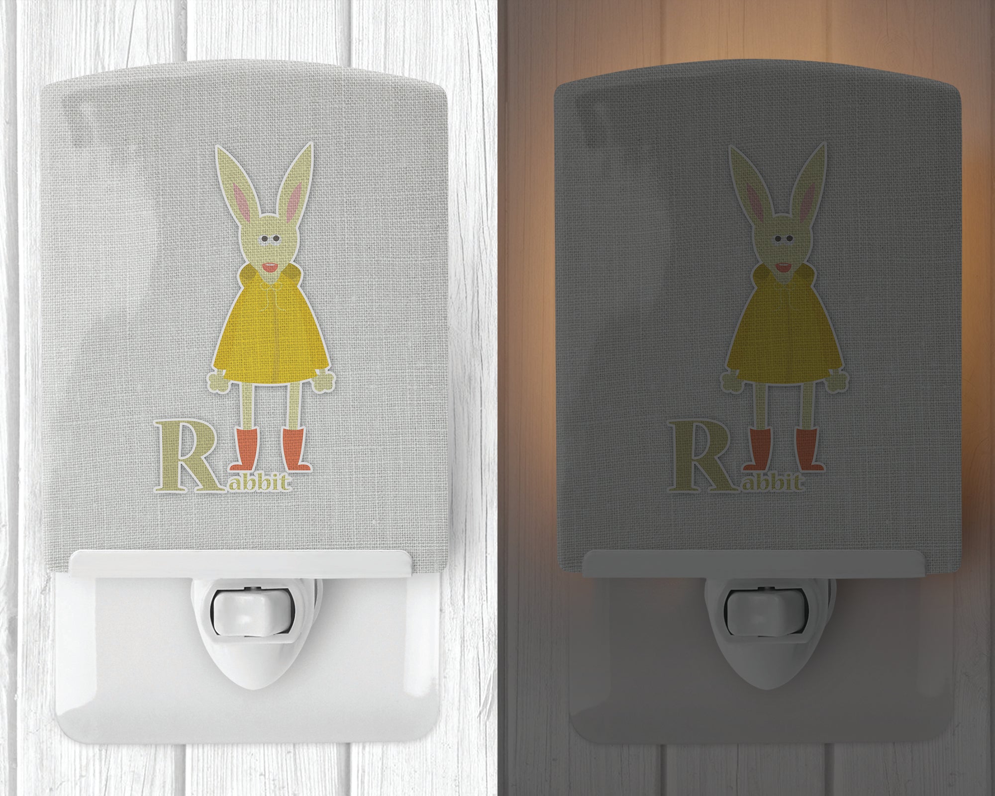 Alphabet R for Rabbit Ceramic Night Light BB5743CNL - the-store.com