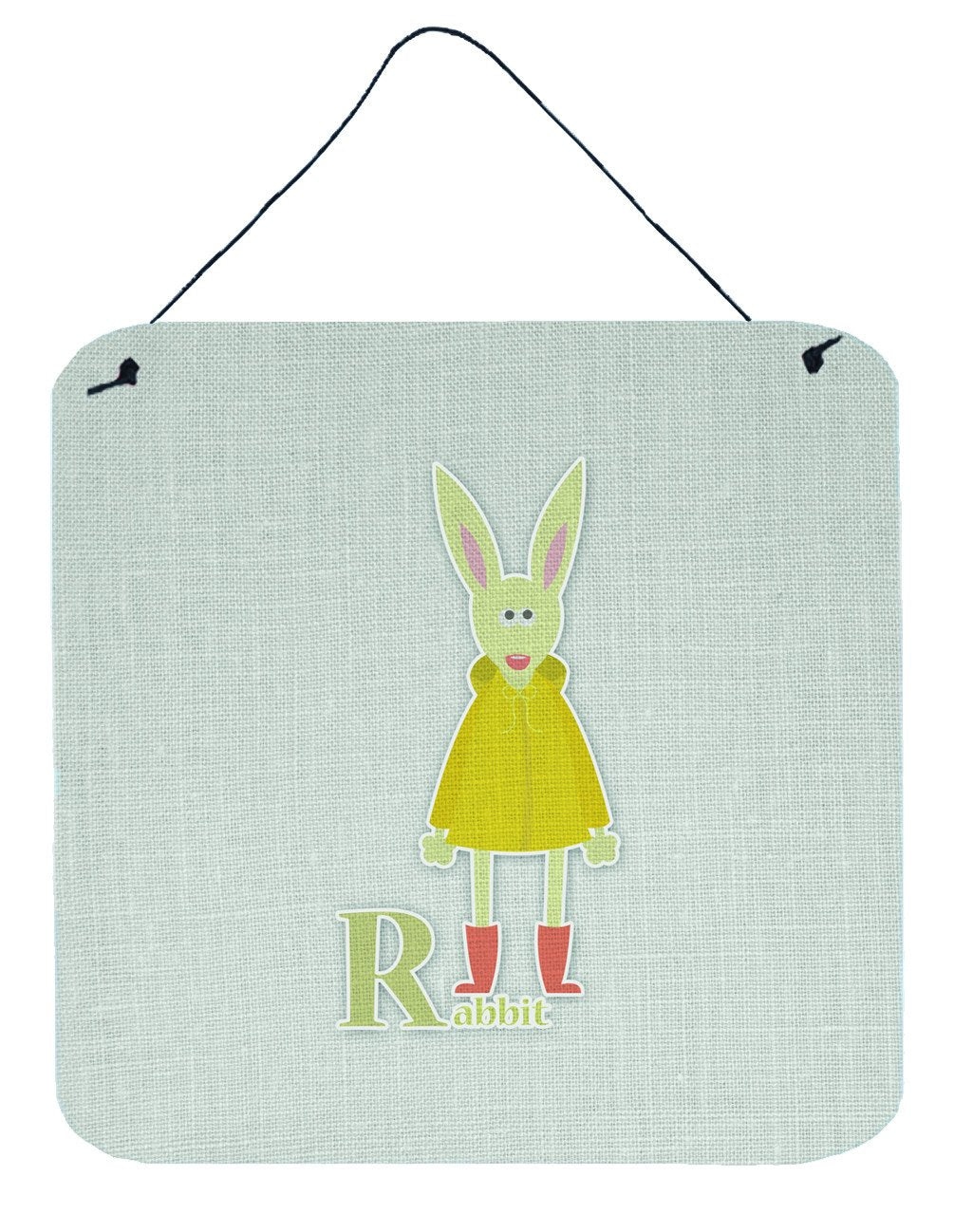 Alphabet R for Rabbit Wall or Door Hanging Prints BB5743DS66 by Caroline's Treasures
