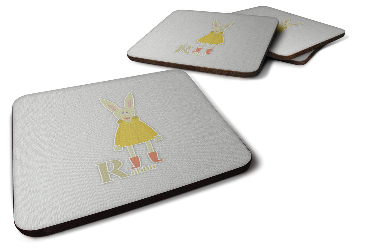 Alphabet R for Rabbit Foam Coaster Set of 4 BB5743FC - the-store.com