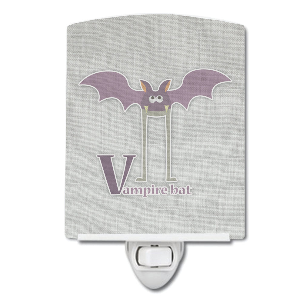 Alphabet V for Vampire Bat Ceramic Night Light BB5747CNL - the-store.com