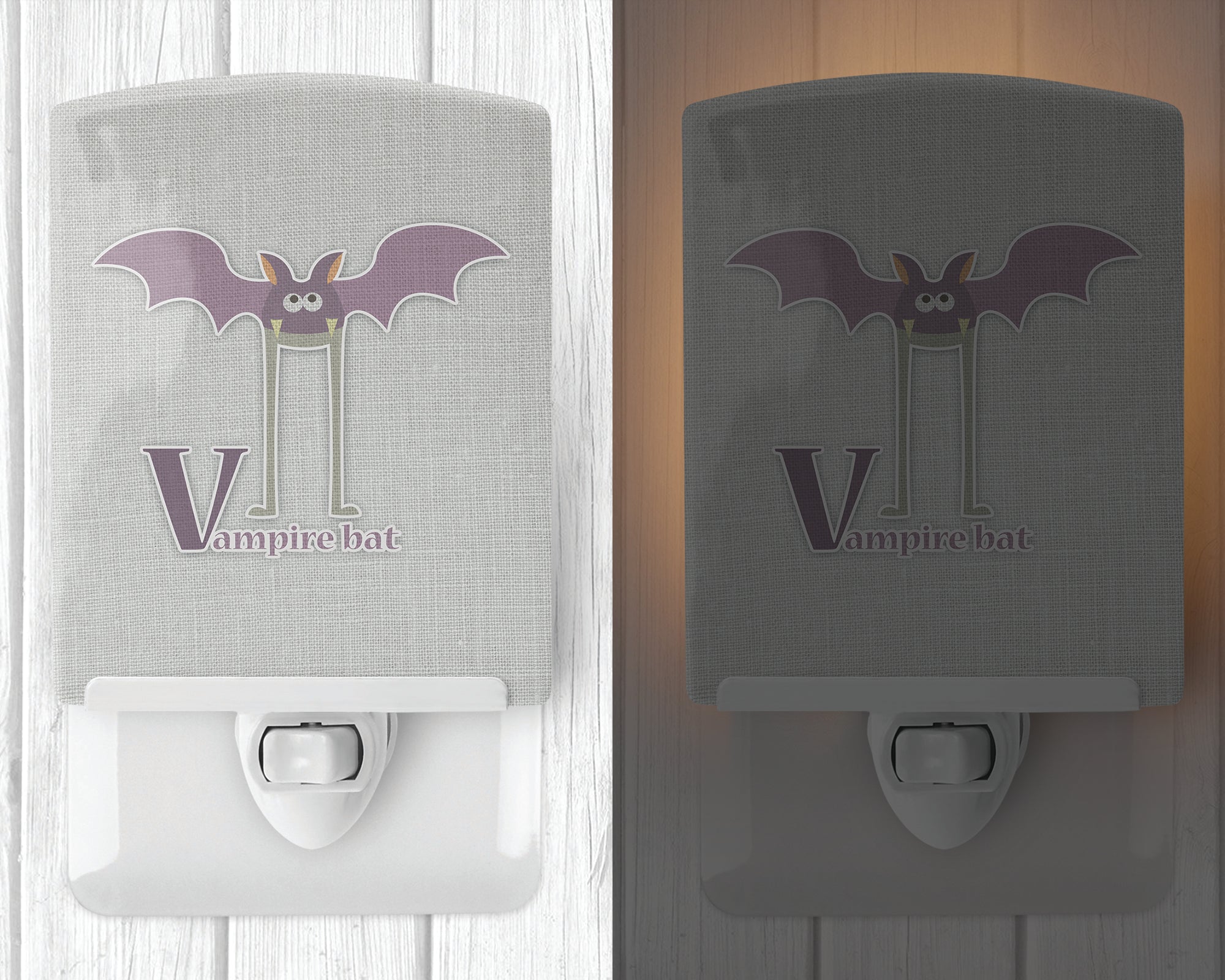 Alphabet V for Vampire Bat Ceramic Night Light BB5747CNL - the-store.com