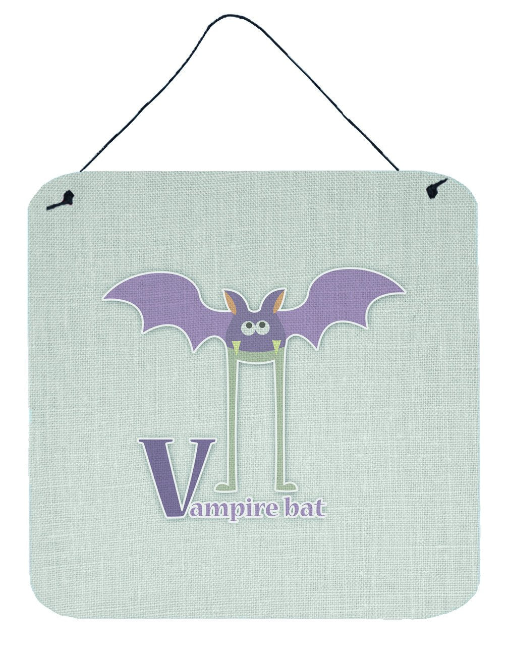 Alphabet V for Vampire Bat Wall or Door Hanging Prints BB5747DS66 by Caroline&#39;s Treasures