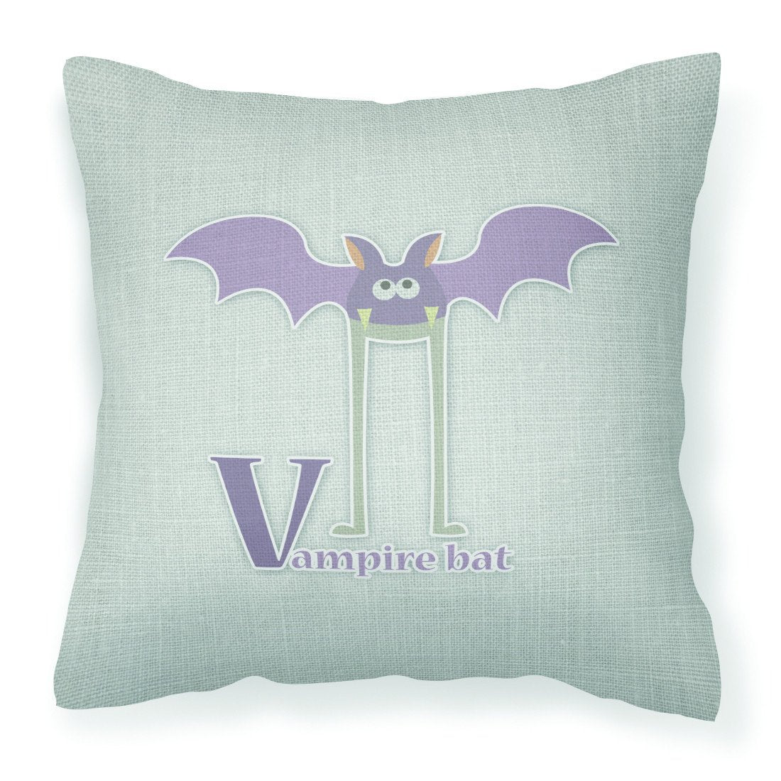 Alphabet V for Vampire Bat Fabric Decorative Pillow BB5747PW1818 by Caroline&#39;s Treasures