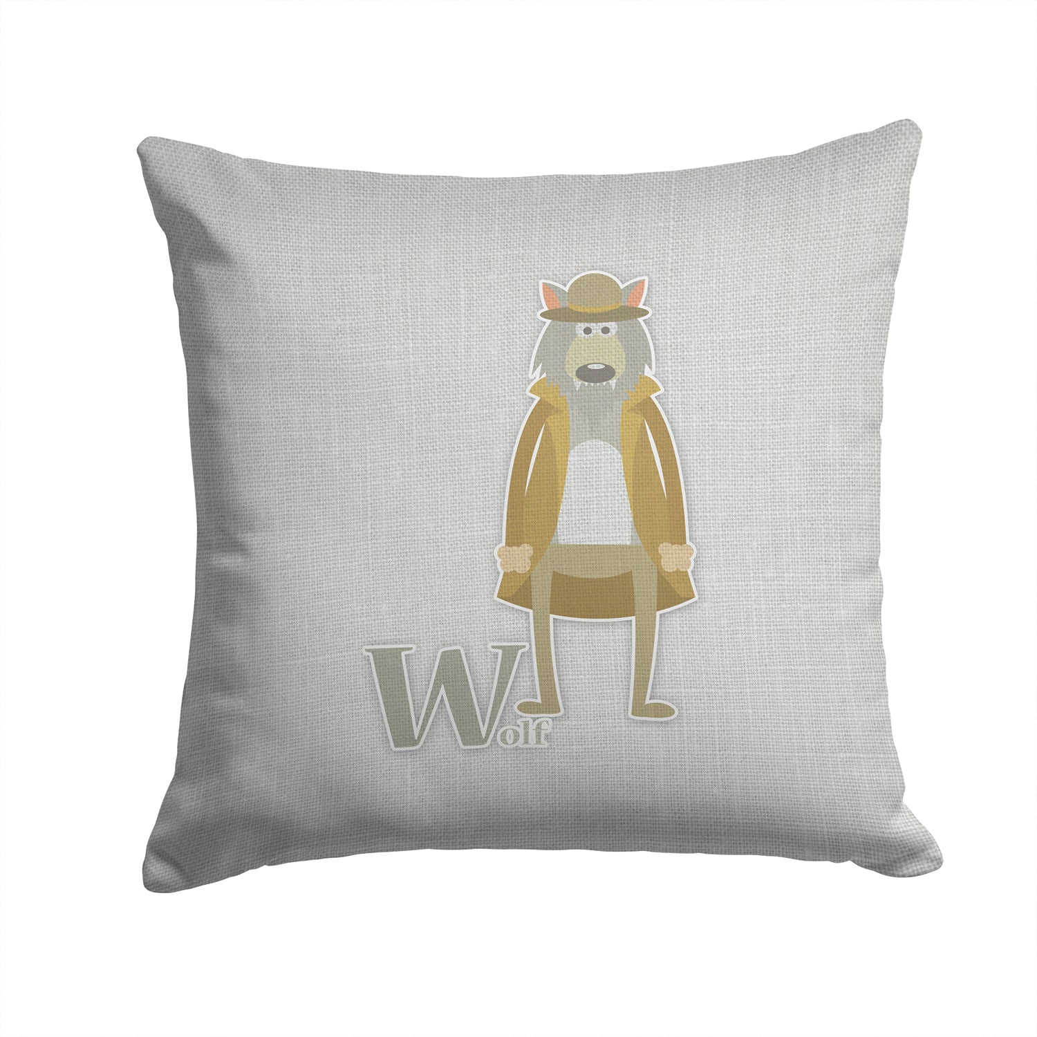 Alphabet W for Wolf Fabric Decorative Pillow BB5748PW1414 - the-store.com