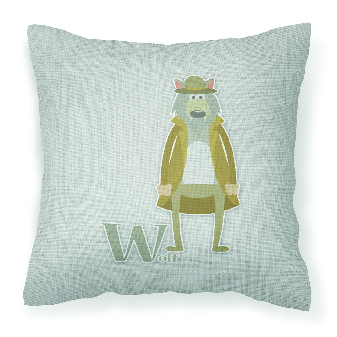Alphabet W for Wolf Fabric Decorative Pillow BB5748PW1818 by Caroline&#39;s Treasures