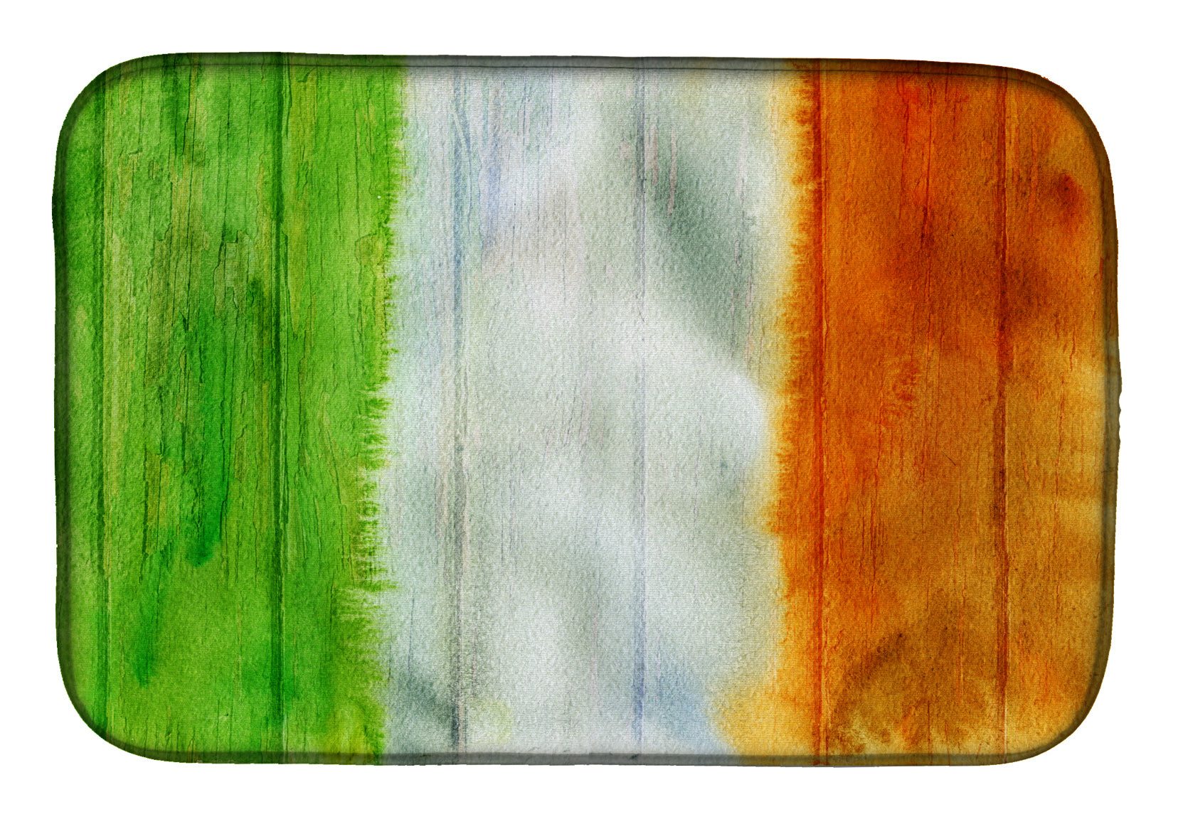 Irish Flag on Wood Dish Drying Mat BB5753DDM