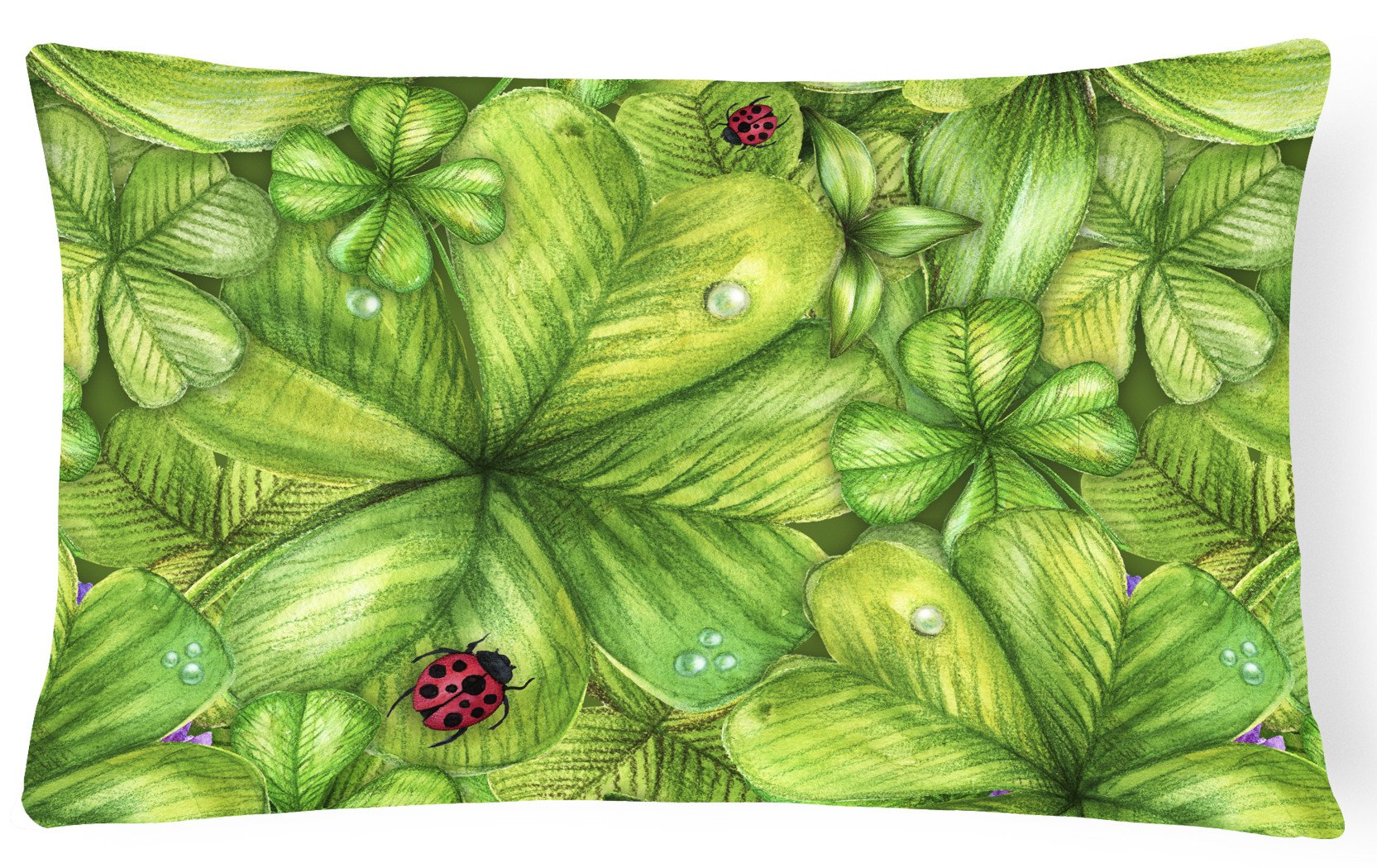 Shamrocks and Lady bugs Canvas Fabric Decorative Pillow BB5754PW1216 by Caroline's Treasures