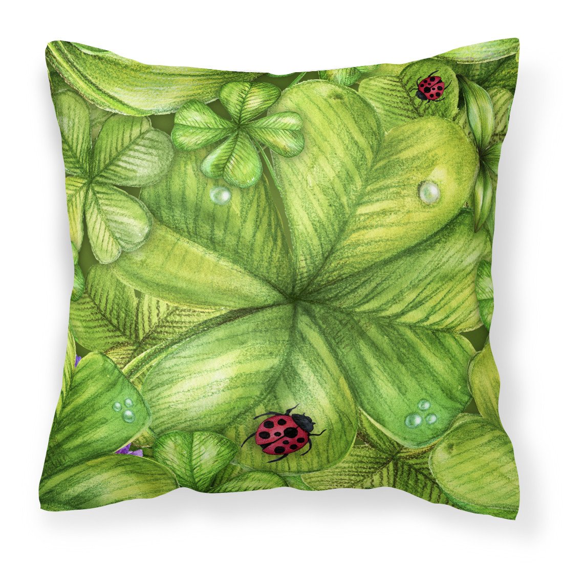 Shamrocks and Lady bugs Fabric Decorative Pillow BB5754PW1818 by Caroline's Treasures
