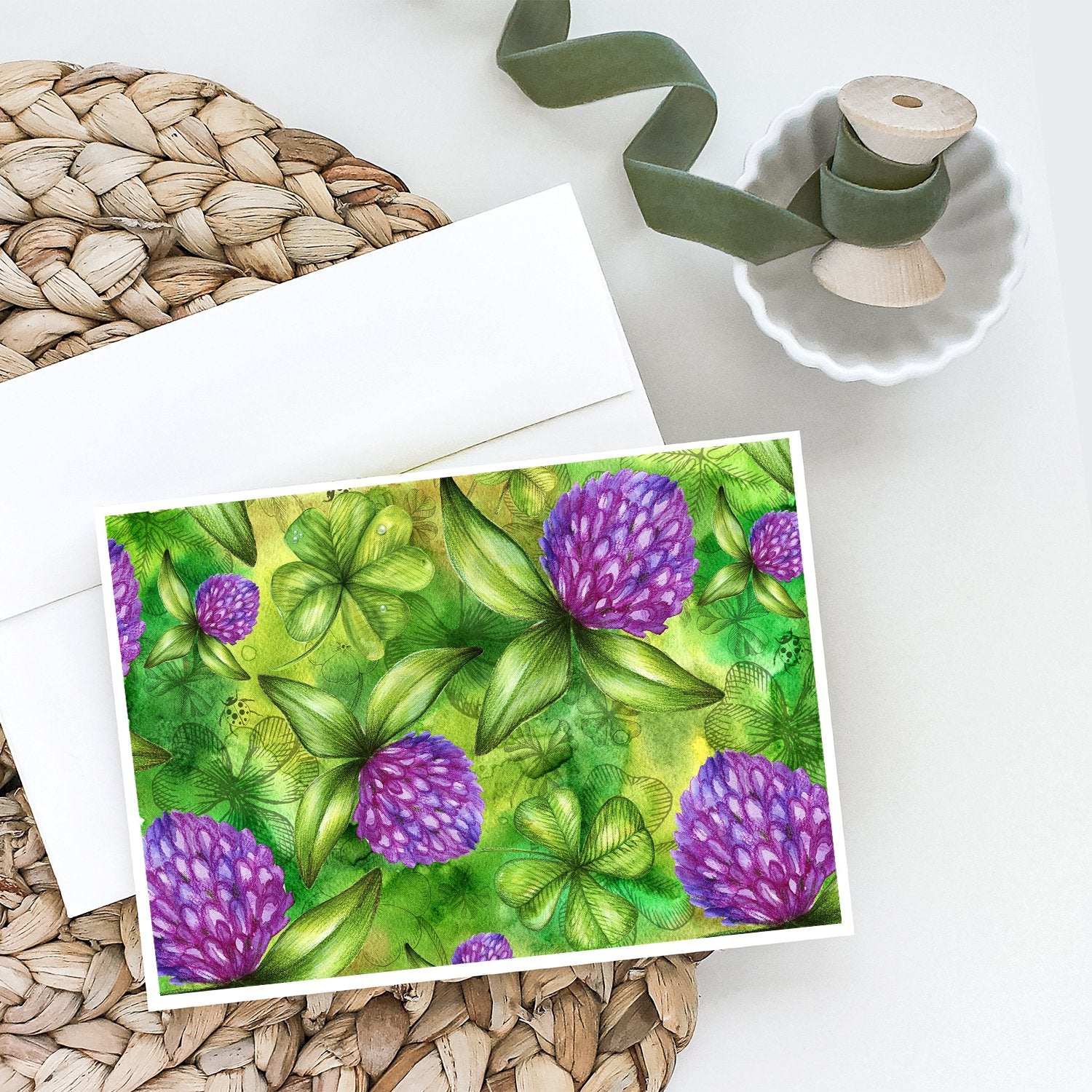 Buy this Shamrocks in Bloom Greeting Cards and Envelopes Pack of 8