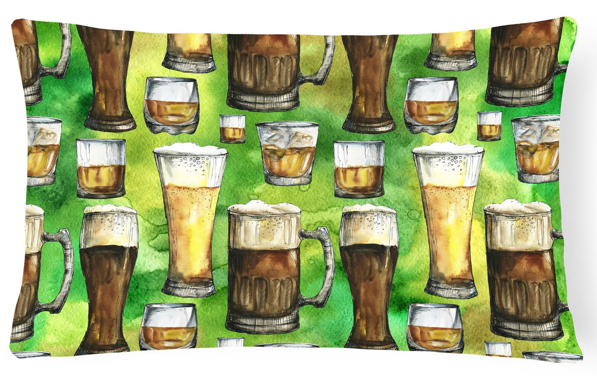 Irish Beers Canvas Fabric Decorative Pillow BB5758PW1216 by Caroline&#39;s Treasures