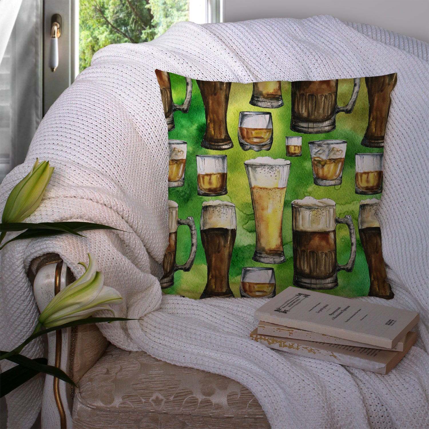 Irish Beers Fabric Decorative Pillow BB5758PW1414 - the-store.com