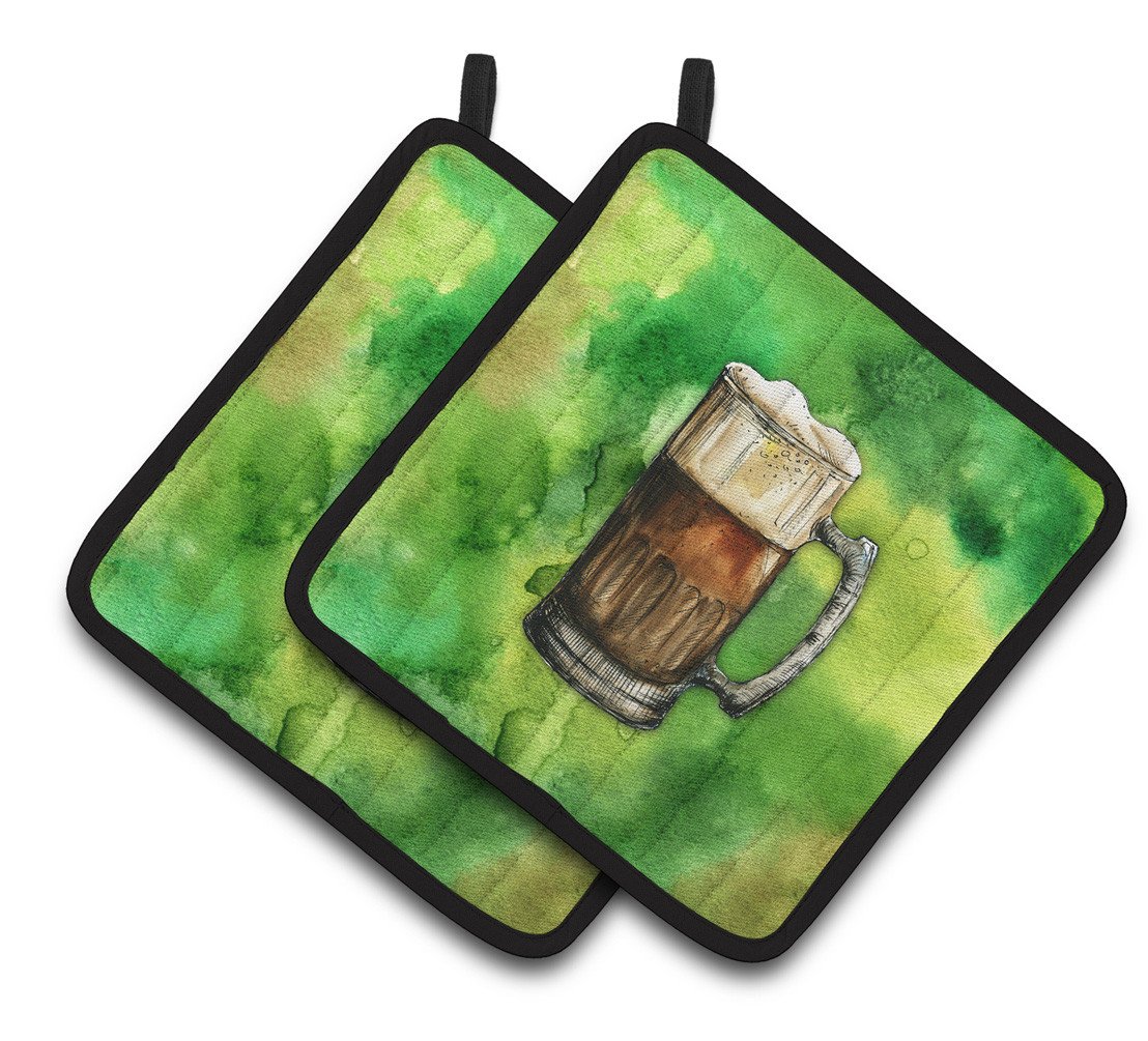 Irish Beer Mug Pair of Pot Holders BB5761PTHD by Caroline&#39;s Treasures