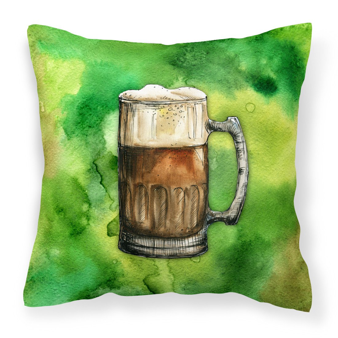 Irish Beer Mug Fabric Decorative Pillow BB5761PW1818 by Caroline&#39;s Treasures