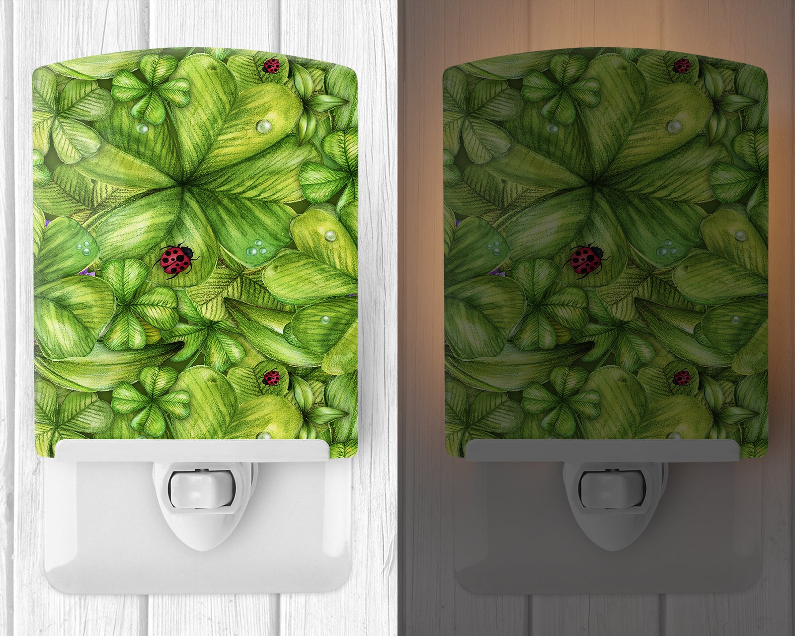 Caroline's Treasures Shamrocks and Lady bugs Ceramic Night Light BB5762CNL