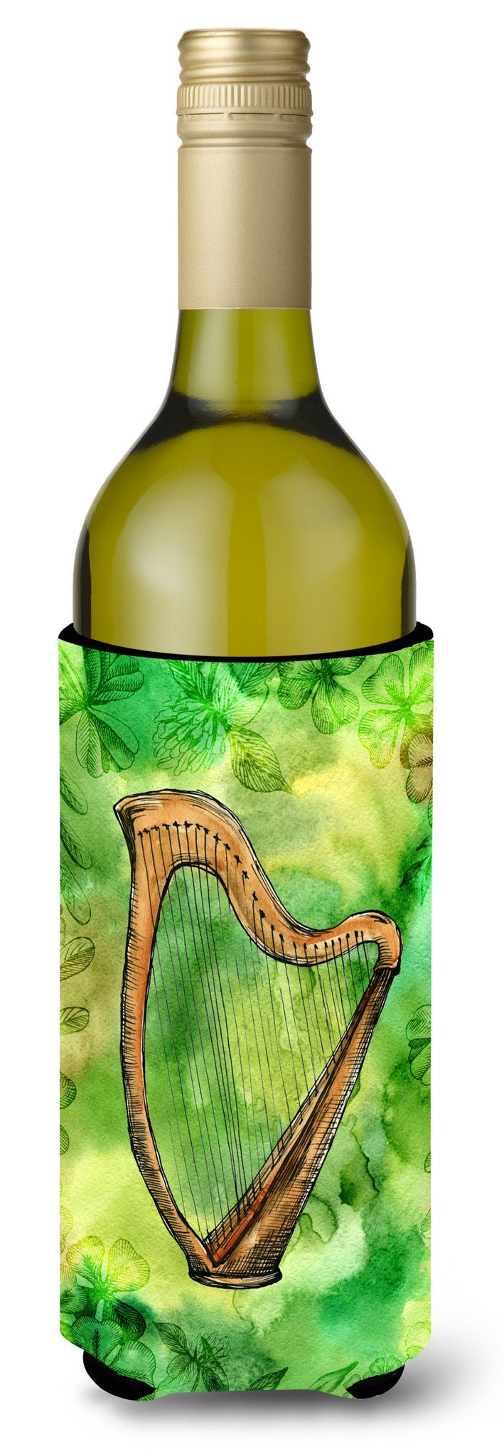 Irish Harp Wine Bottle Beverge Insulator Hugger BB5763LITERK by Caroline&#39;s Treasures