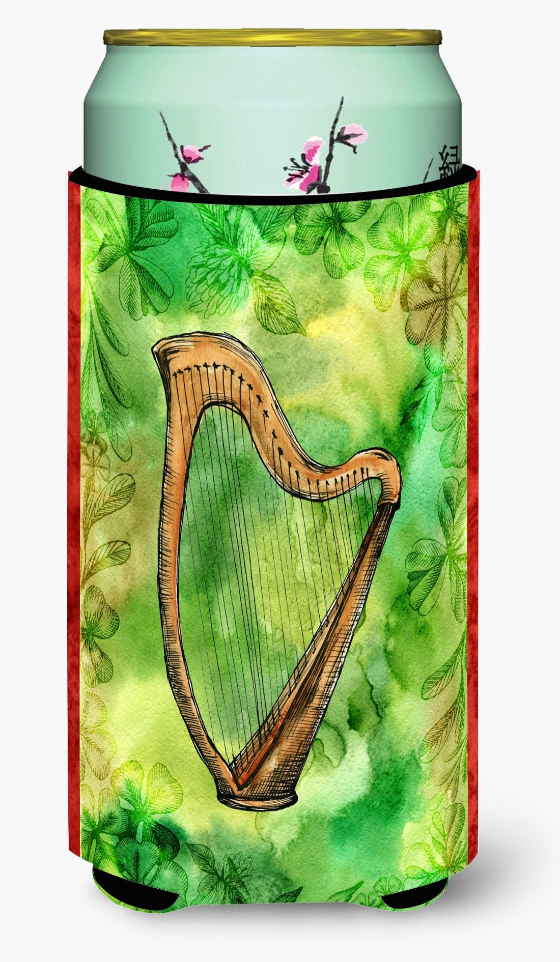 Irish Harp Tall Boy Beverage Insulator Hugger BB5763TBC by Caroline's Treasures