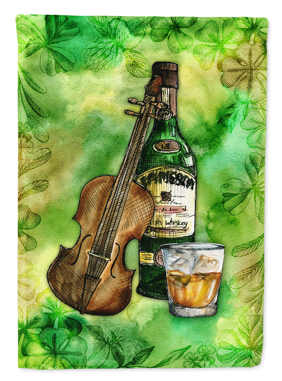 Irish Whiskey and Music Flag Canvas House Size BB5766CHF  the-store.com.