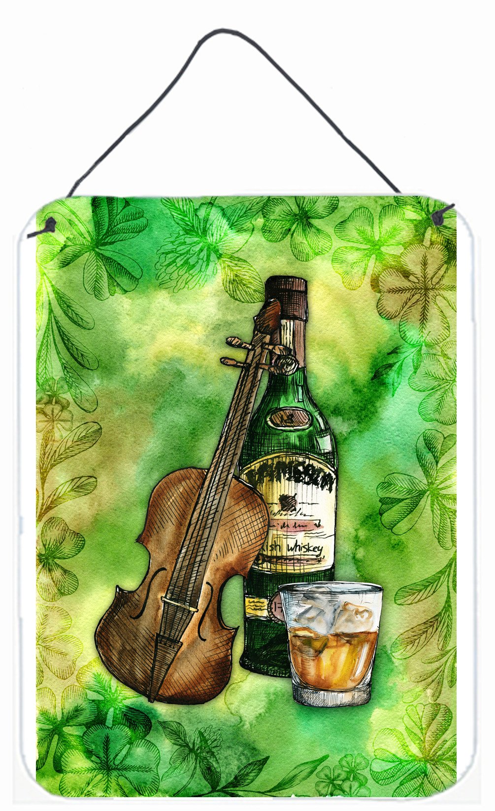 Irish Whiskey and Music Wall or Door Hanging Prints BB5766DS1216 by Caroline's Treasures