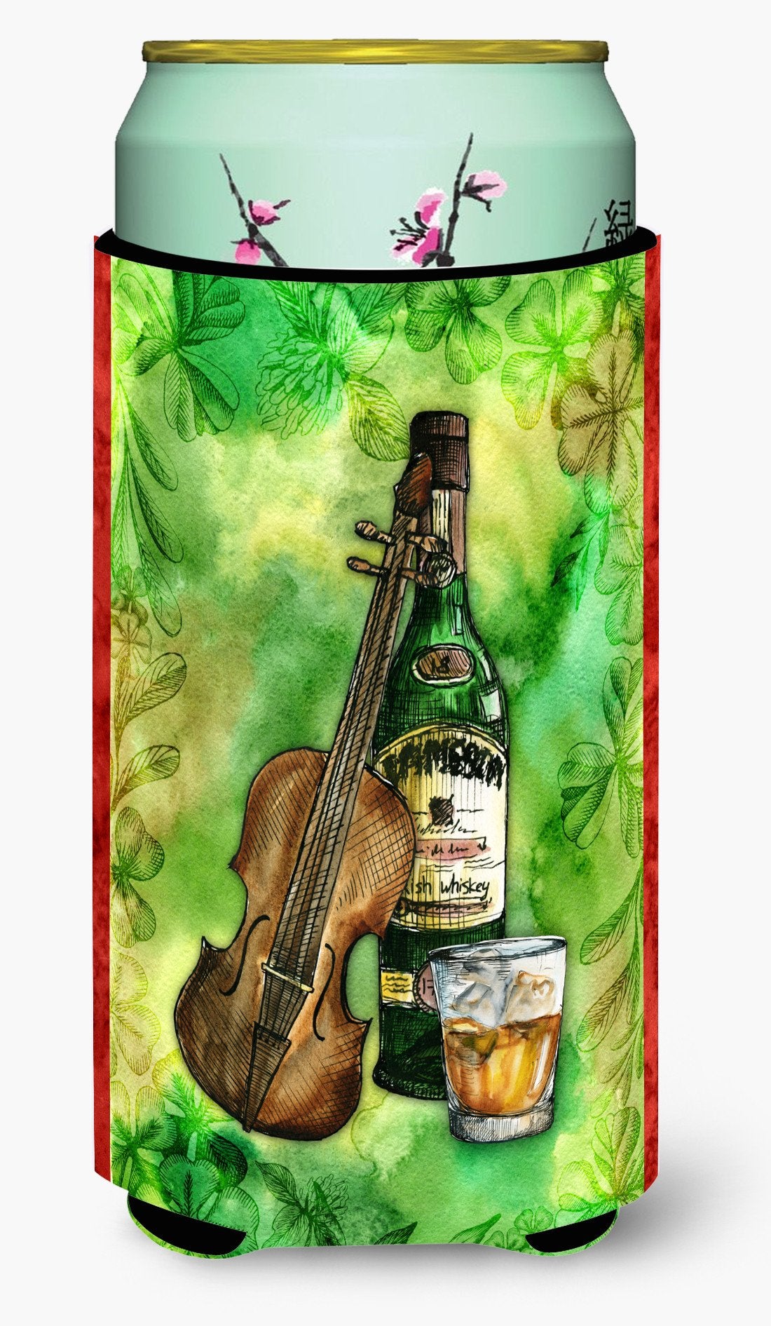 Irish Whiskey and Music Tall Boy Beverage Insulator Hugger BB5766TBC by Caroline&#39;s Treasures