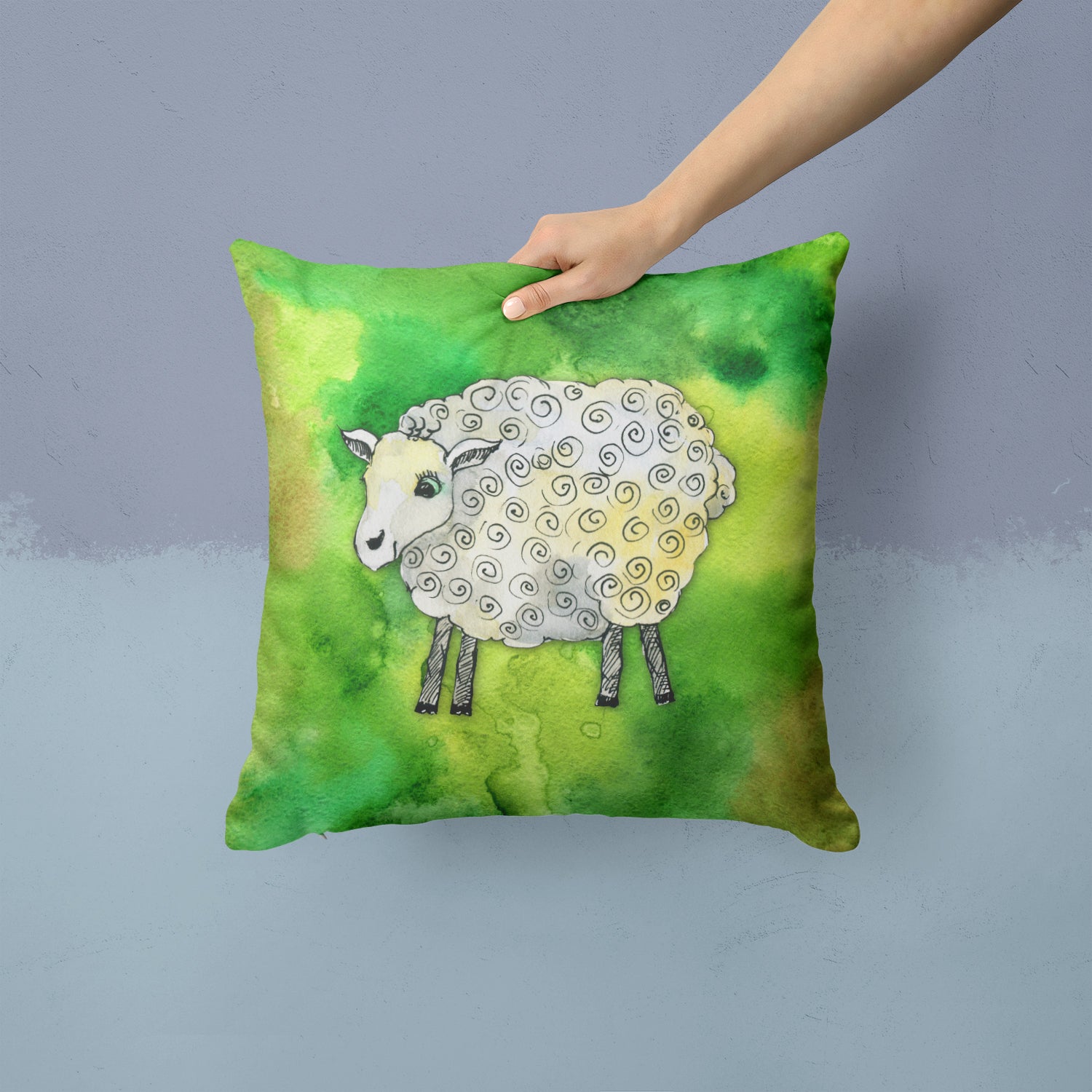 Irish Sheep Fabric Decorative Pillow BB5768PW1414 - the-store.com