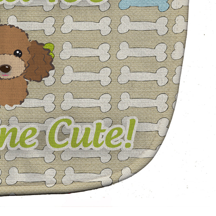 Too Cute Chocolate Brown Poodle Baby Bib BB5825BIB - the-store.com