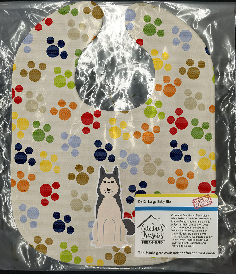 Caroline's Treasures Pawprints West Siberian Laika Spitz Baby Bib BB5854BIB