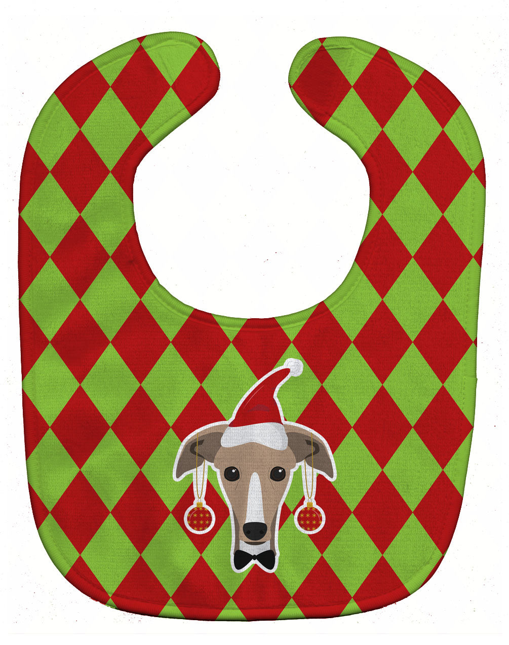 Christmas Greyhound Baby Bib BB5989BIB - the-store.com