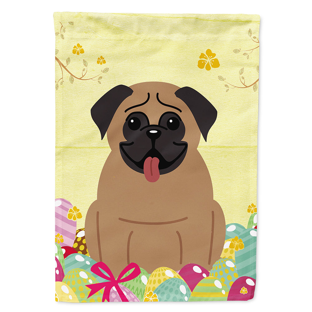 Easter Eggs Pug Brown Flag Canvas House Size BB6005CHF