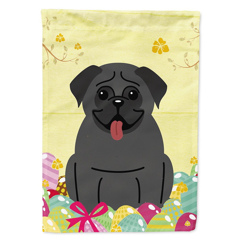 Easter Eggs Pug Black Flag Canvas House Size BB6006CHF  the-store.com.