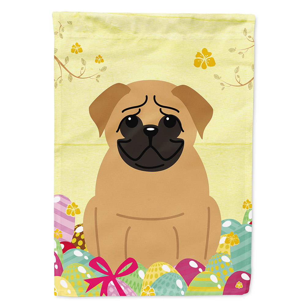 Easter Eggs Pug Brown Flag Canvas House Size BB6007CHF