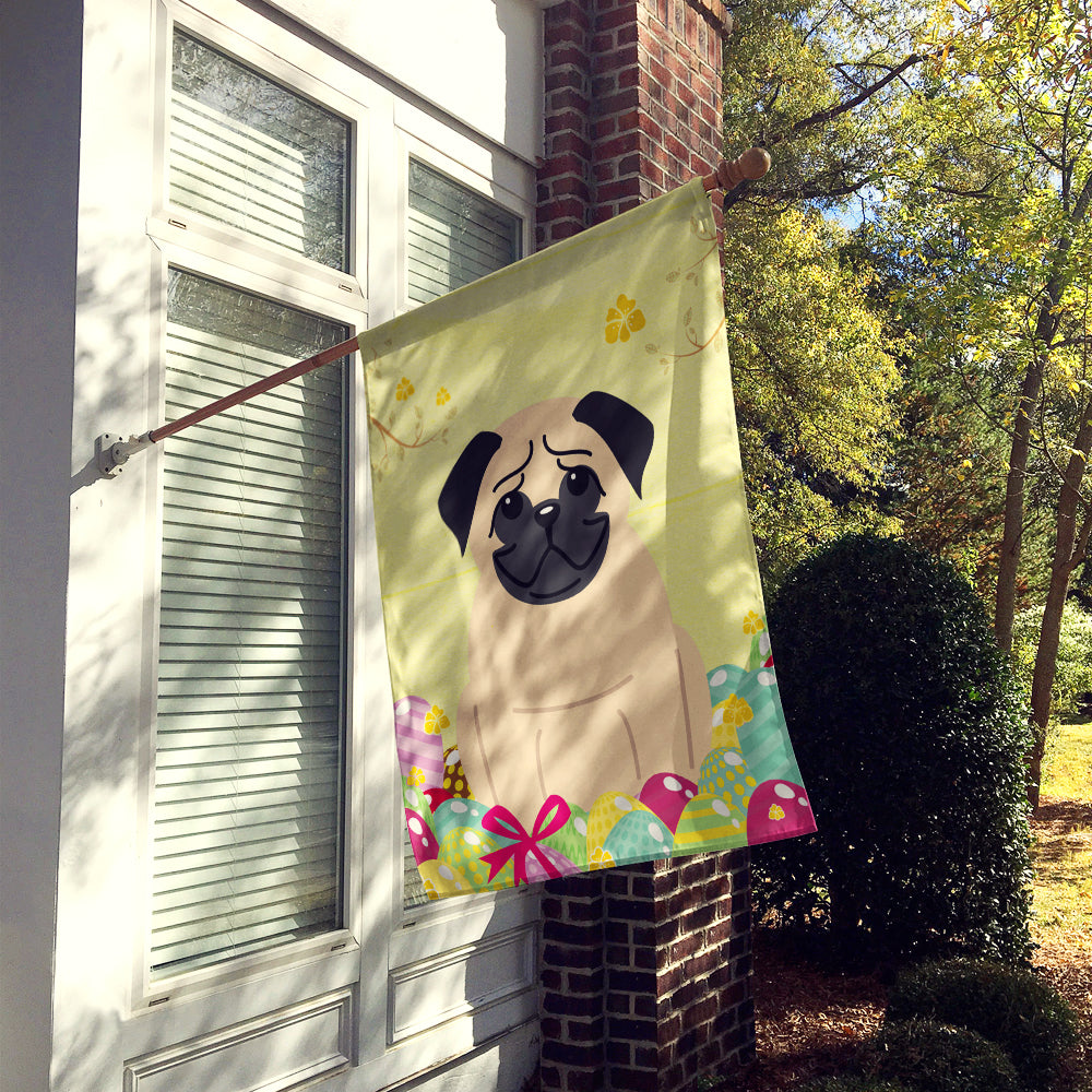 Easter Eggs Pug Fawn Flag Canvas House Size BB6008CHF  the-store.com.