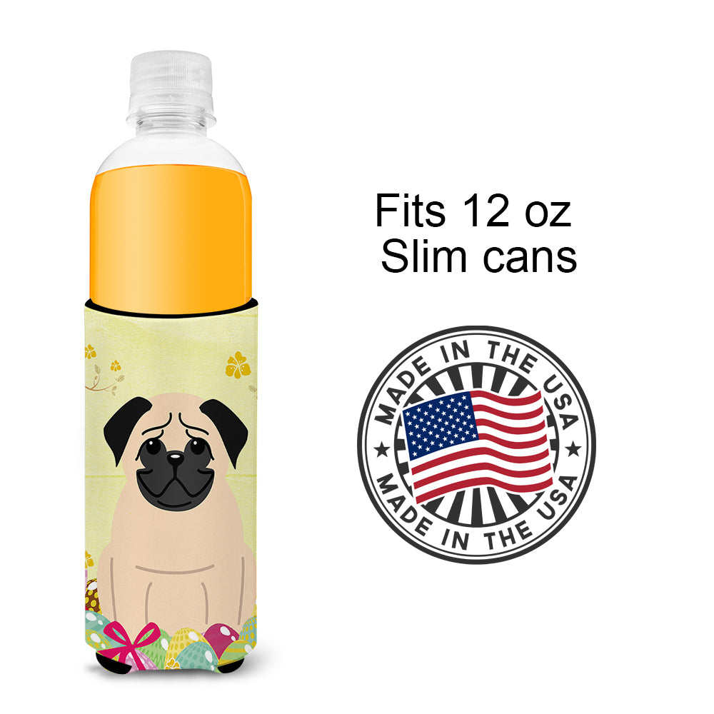 Easter Eggs Pug Fawn  Ultra Hugger for slim cans BB6008MUK