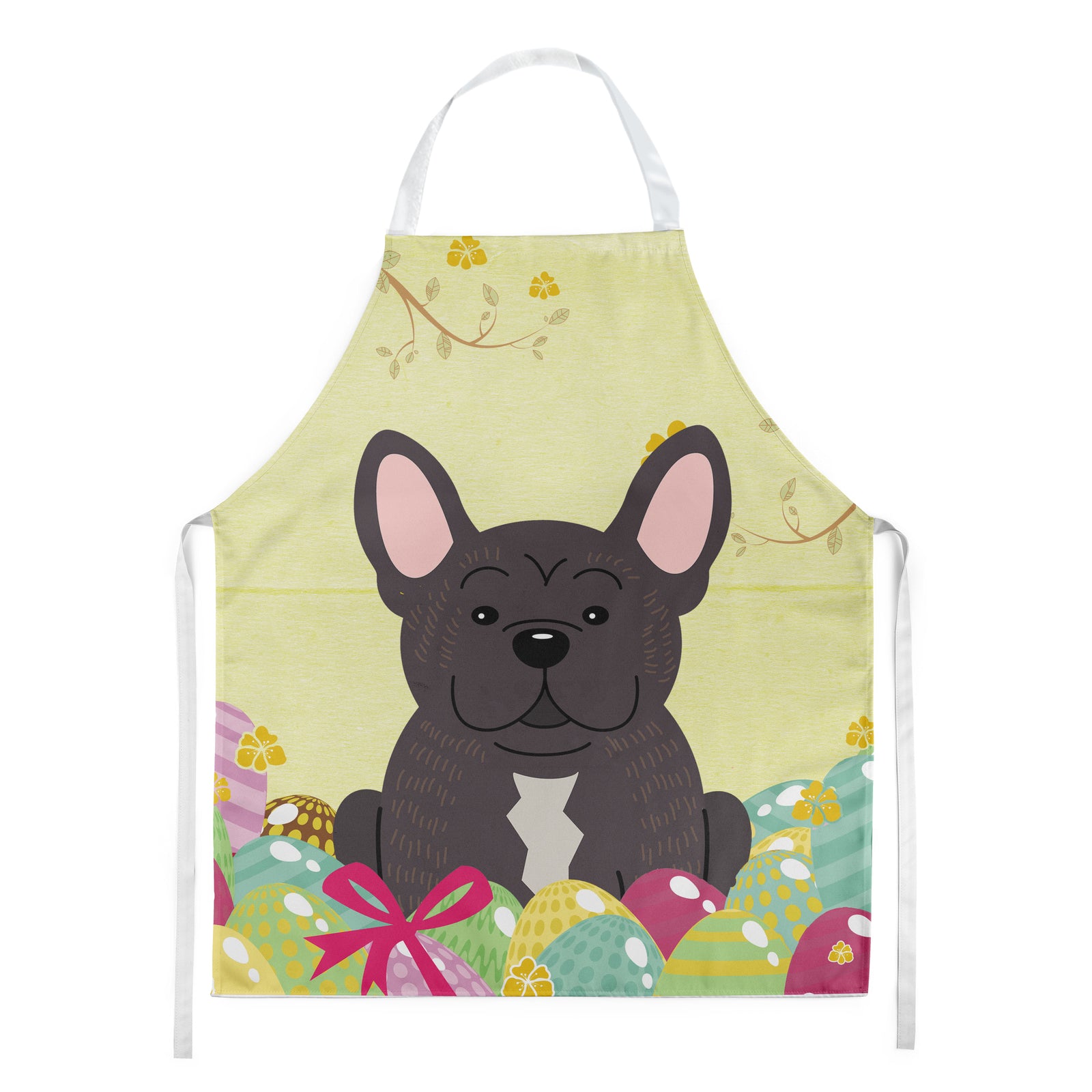 Easter Eggs French Bulldog Brindle Apron BB6009APRON  the-store.com.