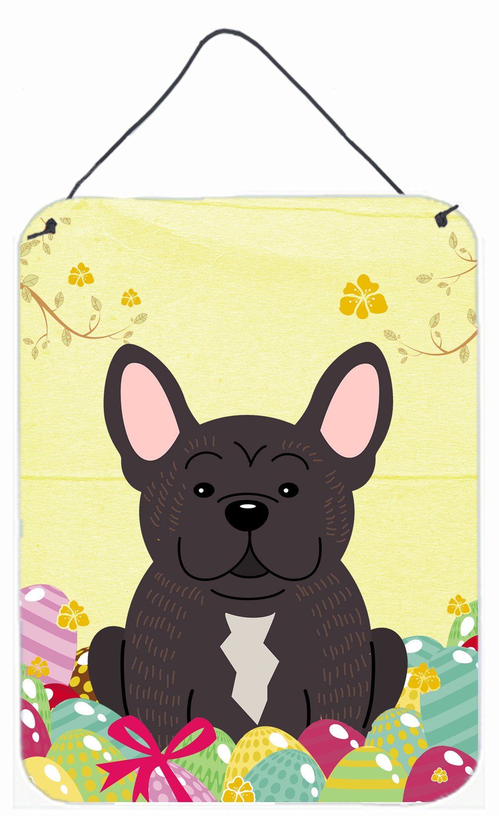 Easter Eggs French Bulldog Brindle Wall or Door Hanging Prints BB6009DS1216 by Caroline&#39;s Treasures