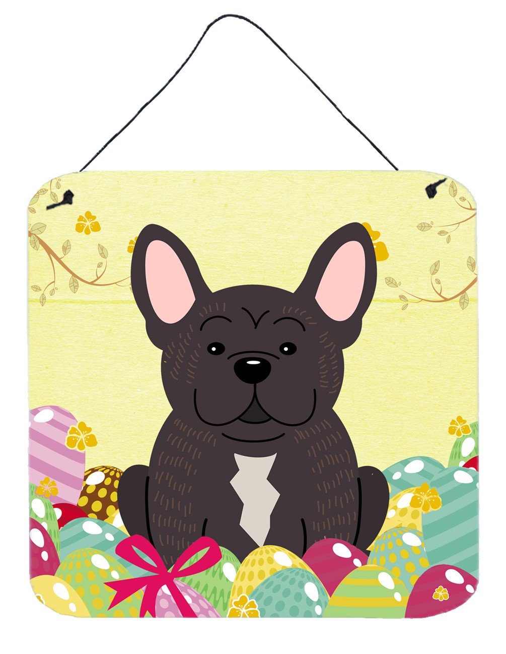 Easter Eggs French Bulldog Brindle Wall or Door Hanging Prints BB6009DS66 by Caroline&#39;s Treasures