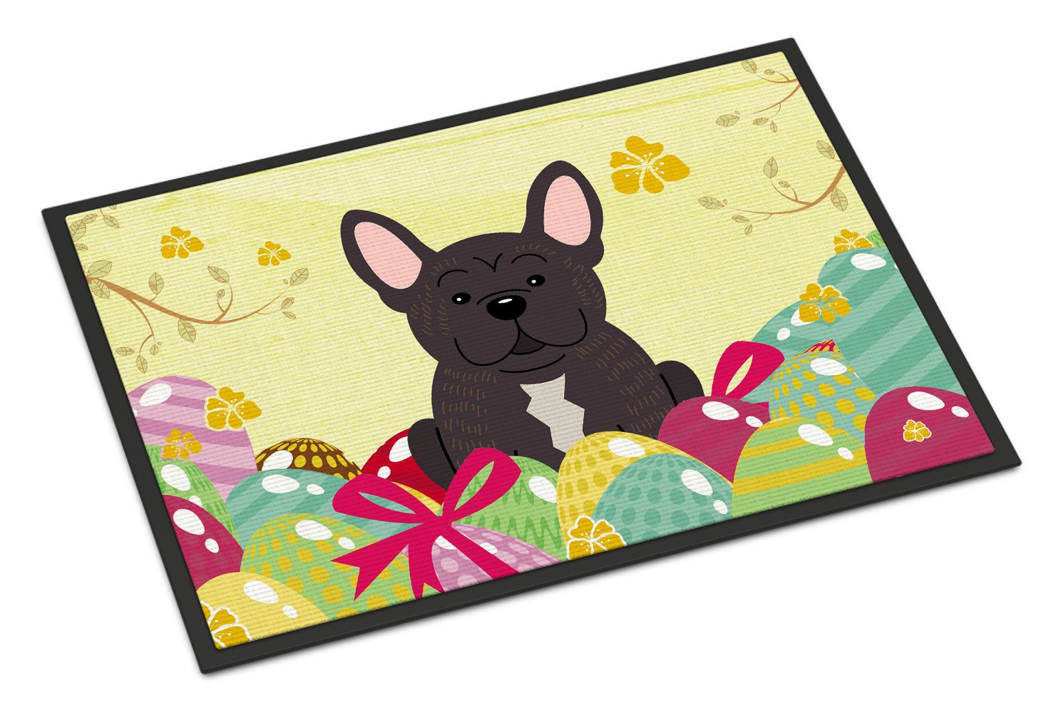 Easter Eggs French Bulldog Brindle Indoor or Outdoor Mat 24x36 BB6009JMAT by Caroline's Treasures