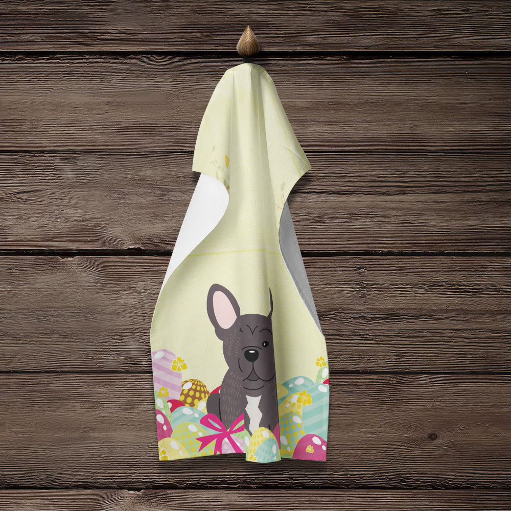 Easter Eggs French Bulldog Brindle Kitchen Towel BB6009KTWL - the-store.com