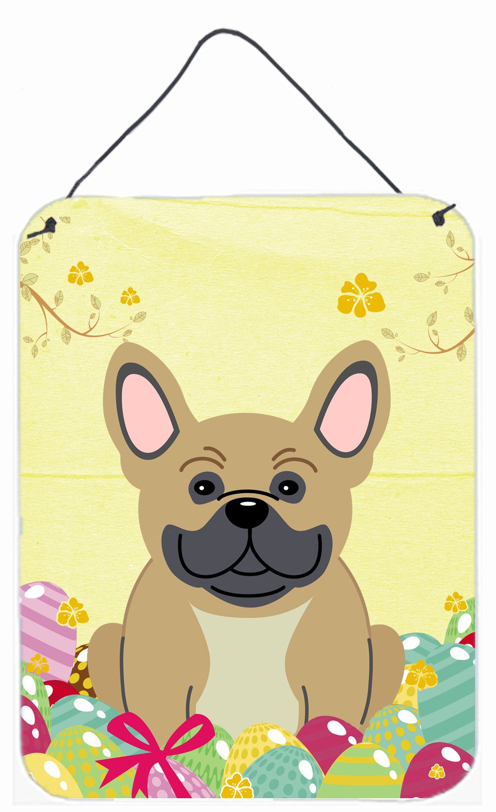 Easter Eggs French Bulldog Cream Wall or Door Hanging Prints BB6010DS1216 by Caroline&#39;s Treasures